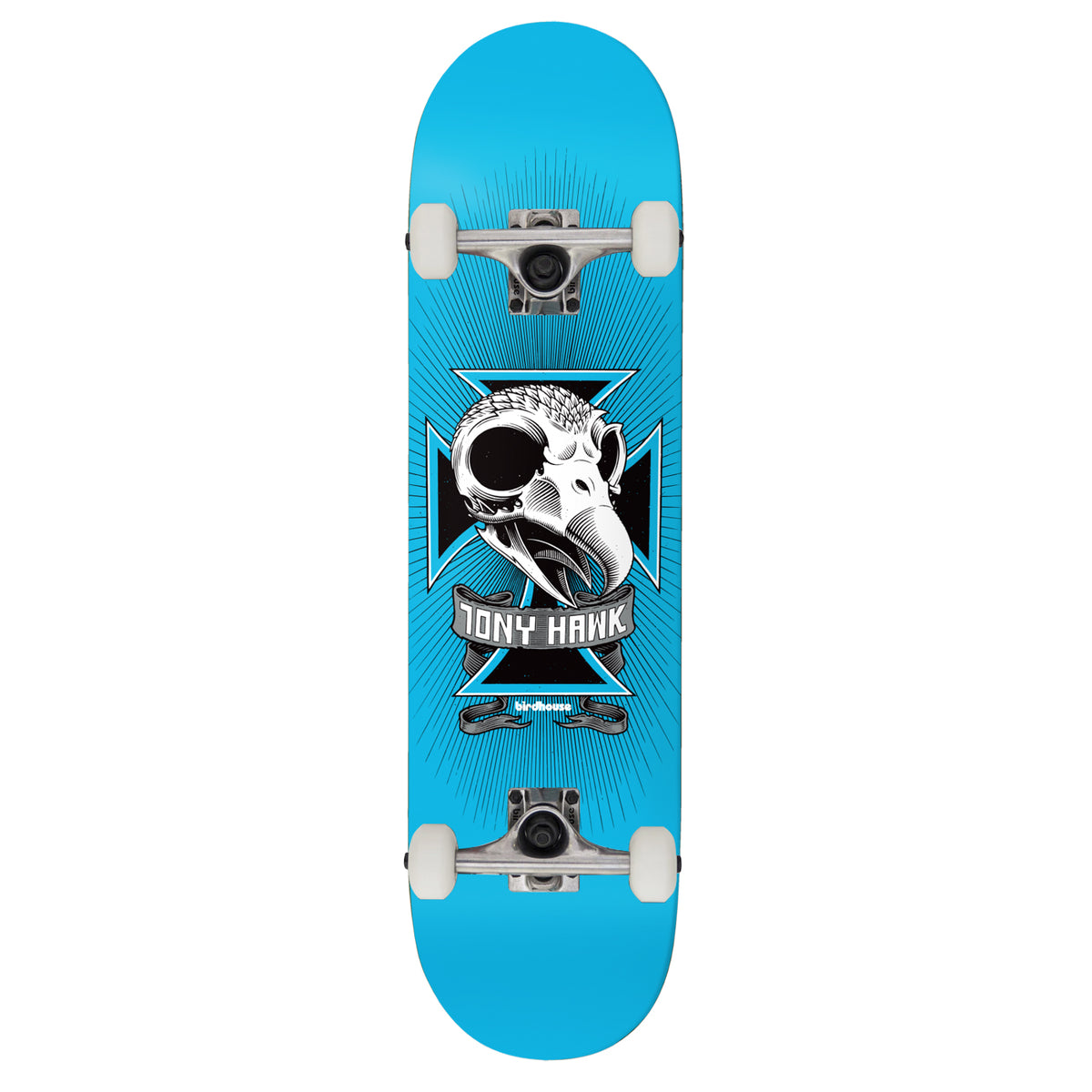 Birdhouse Skull Light Blue Skateboard Complete 8.0"