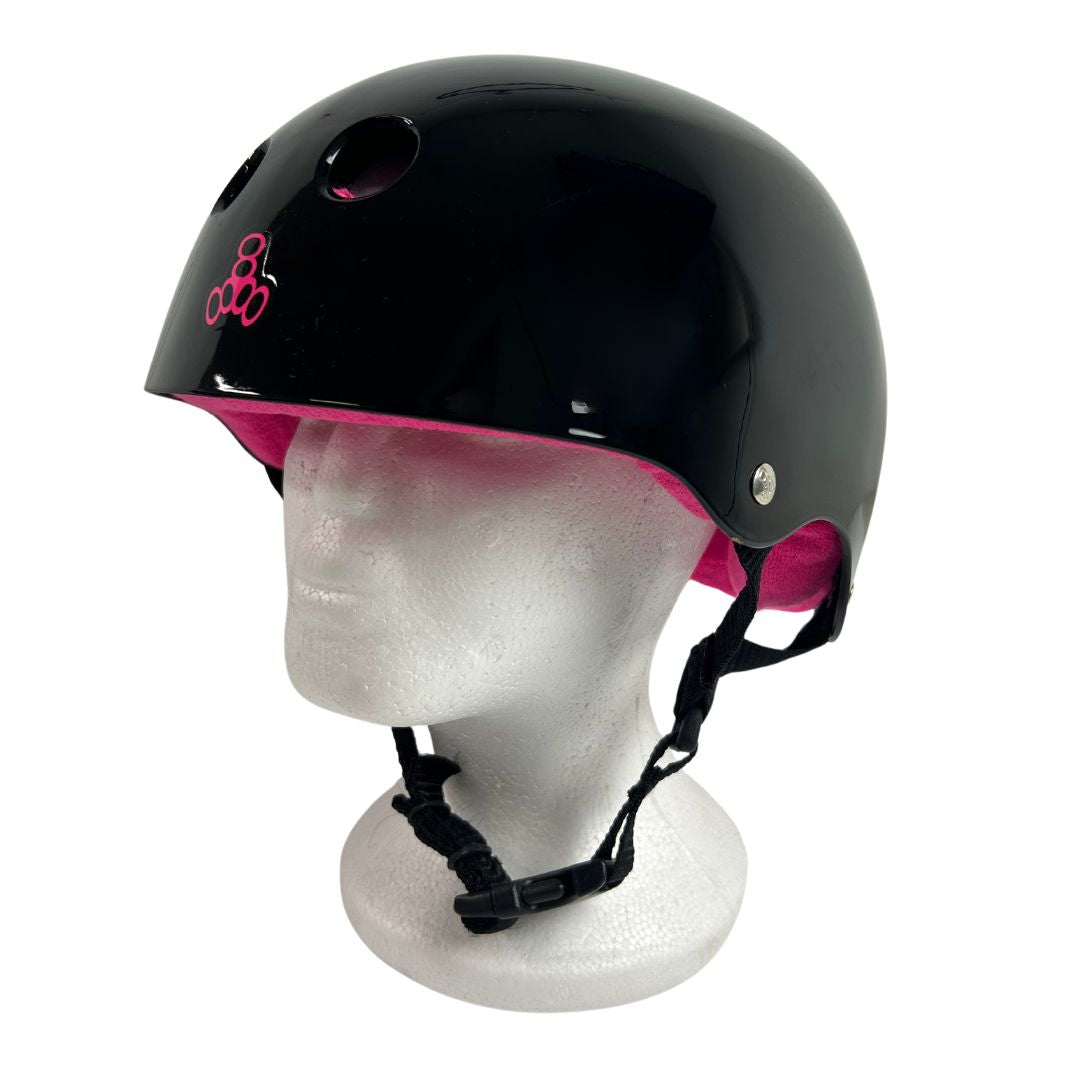 Triple 8 Skate Helmet SS Black w Pink Liner