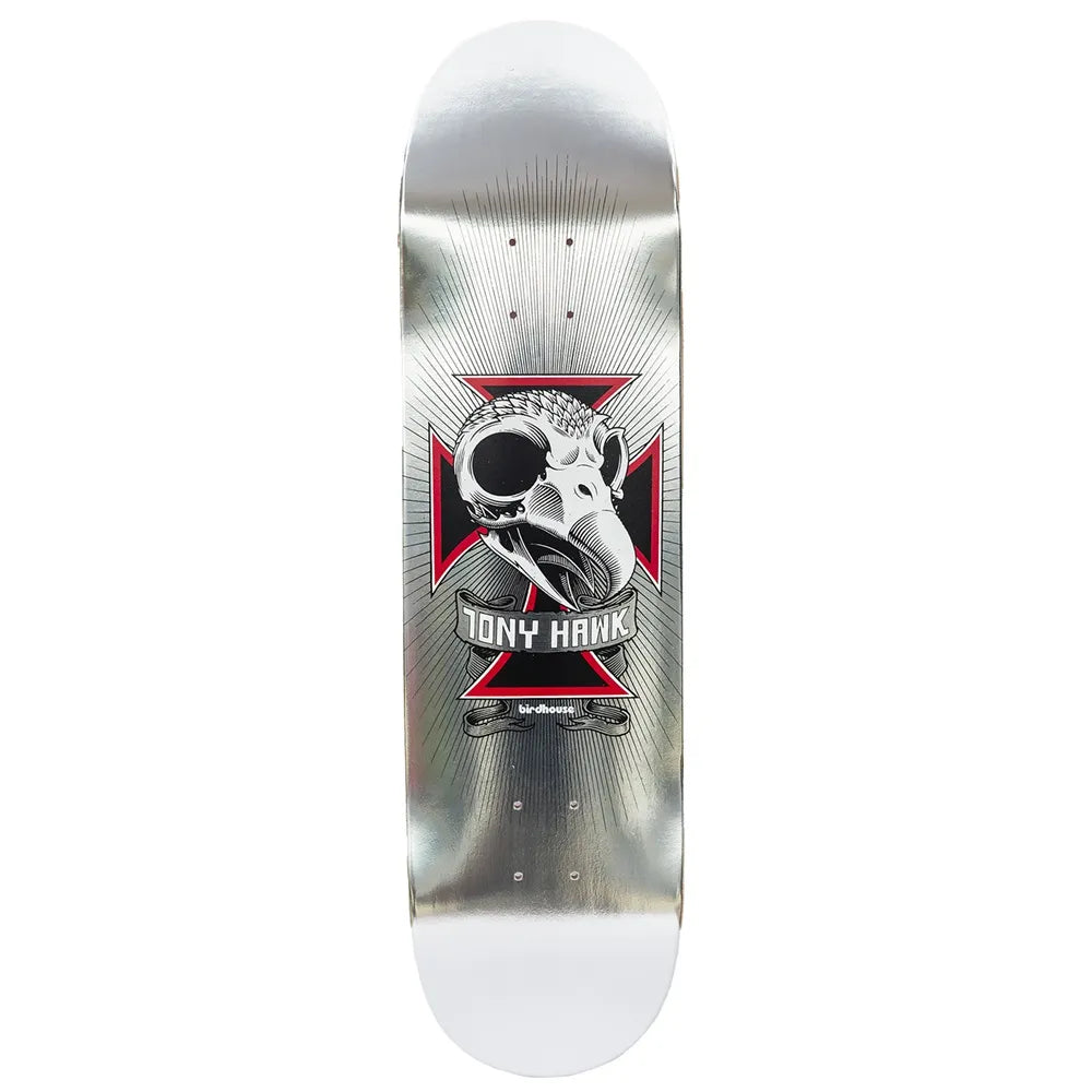 Birdhouse Skull Hawk Chrome Skateboard Deck 8.25 in