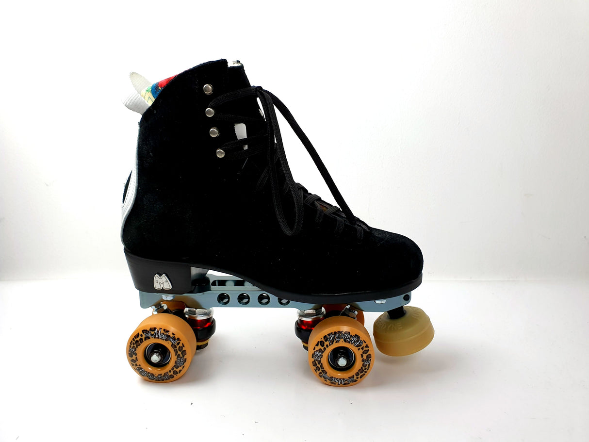 Moxi Jack Roller Skates Black w/ Reactor Pro Plate