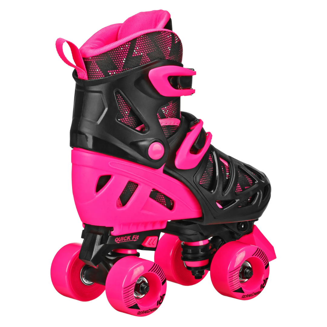 RDS Trac Star Skate Girls Black/Pink Adjustable Roller Skates