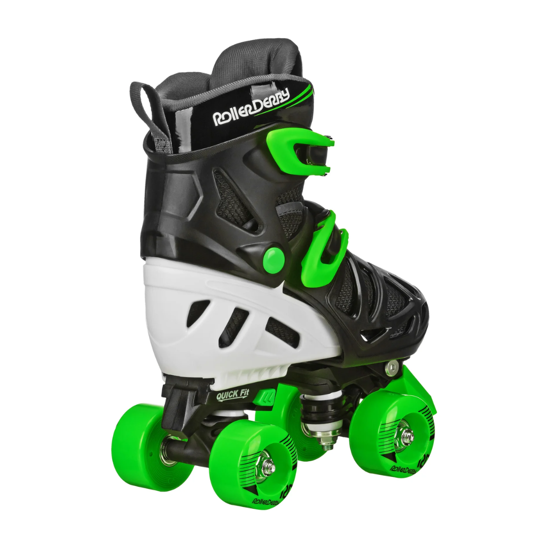 RDS Trac Star Skate Boys Black/Green Adjustable Roller Skates