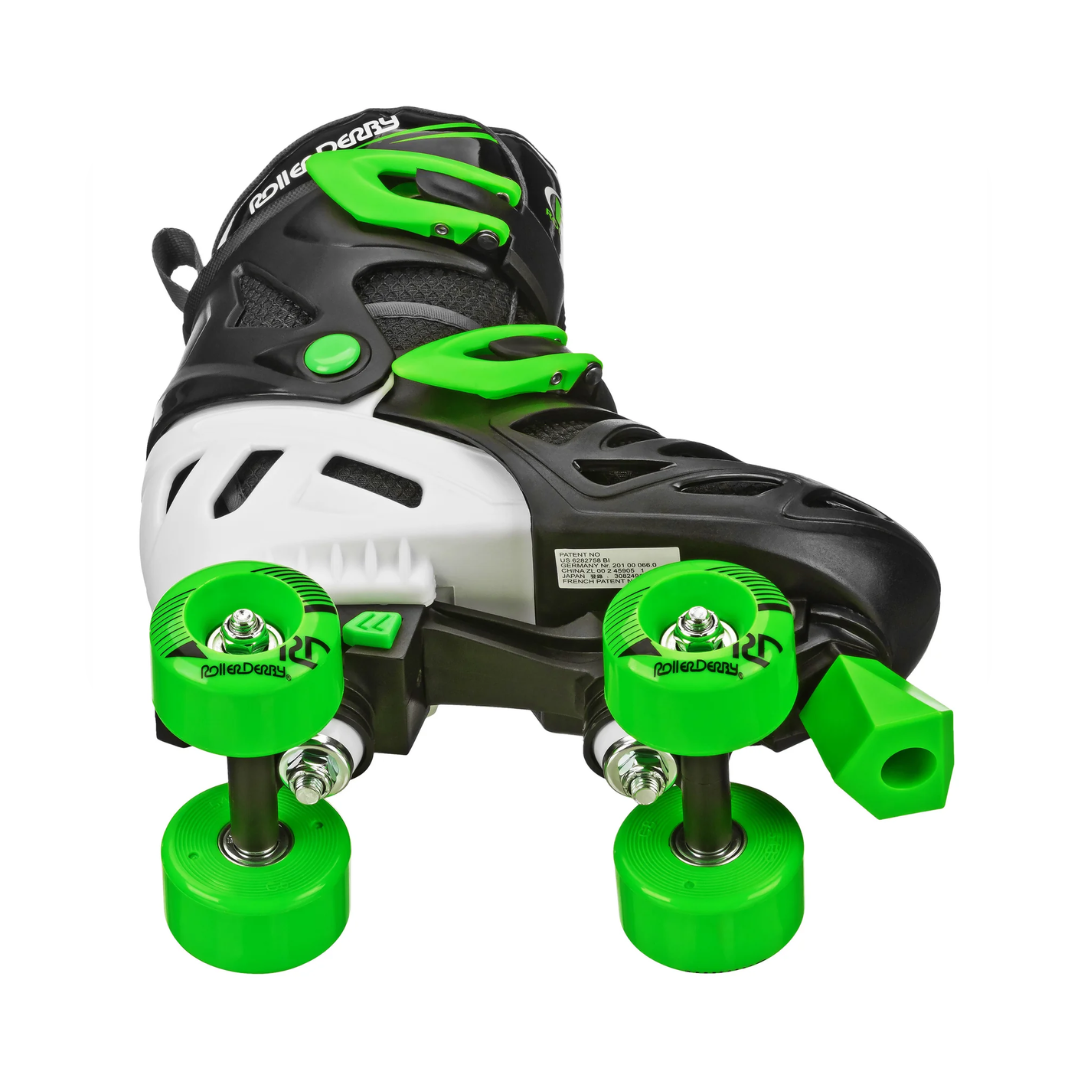 RDS Trac Star Skate Boys Black/Green Adjustable Roller Skates