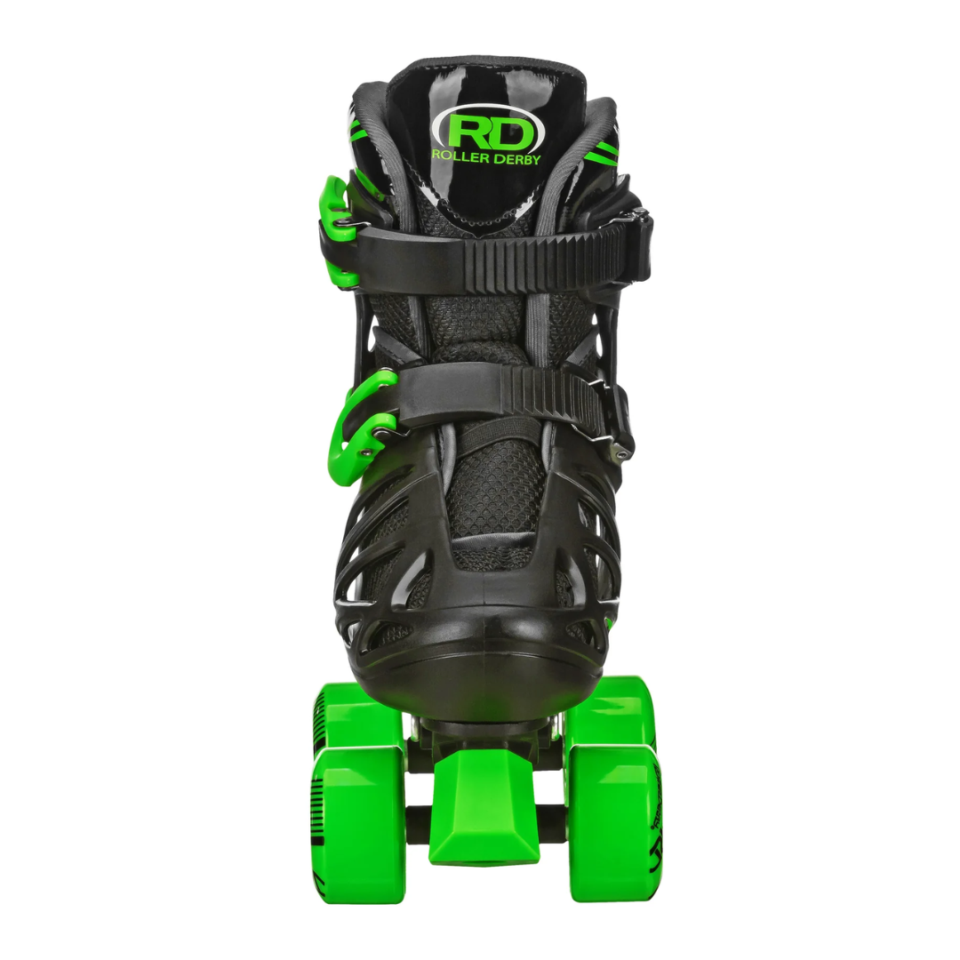 RDS Trac Star Skate Boys Black/Green Adjustable Roller Skates