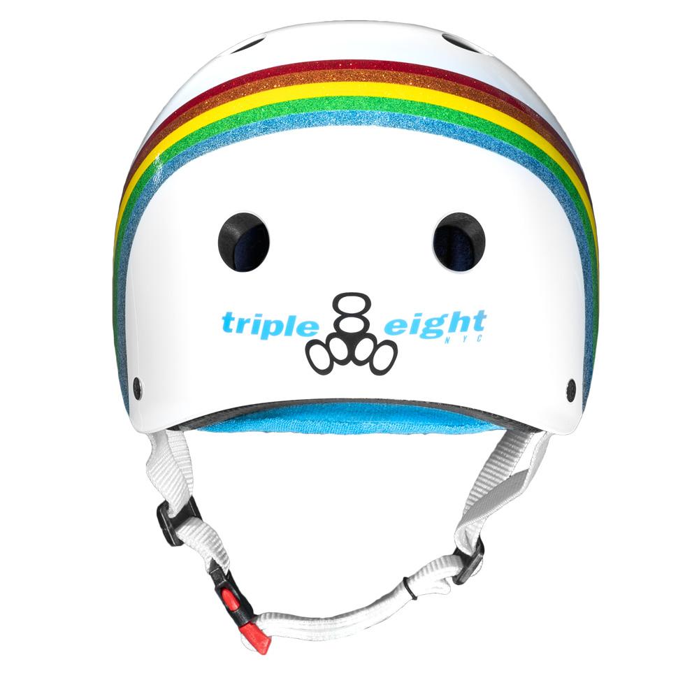 Triple 8 THE Certified Helmet SS Rainbow Sparkle White