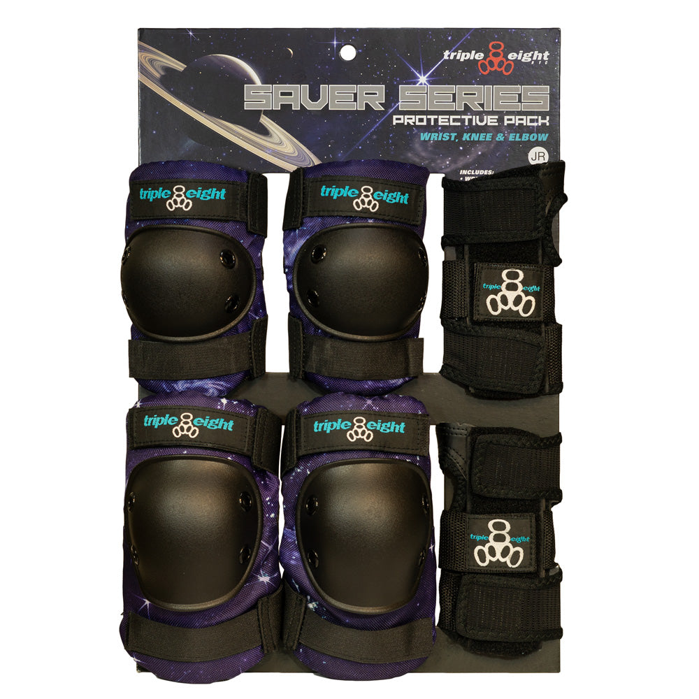 Triple 8 Tri Pack Saver series Junior Galaxy Purple Pad Set