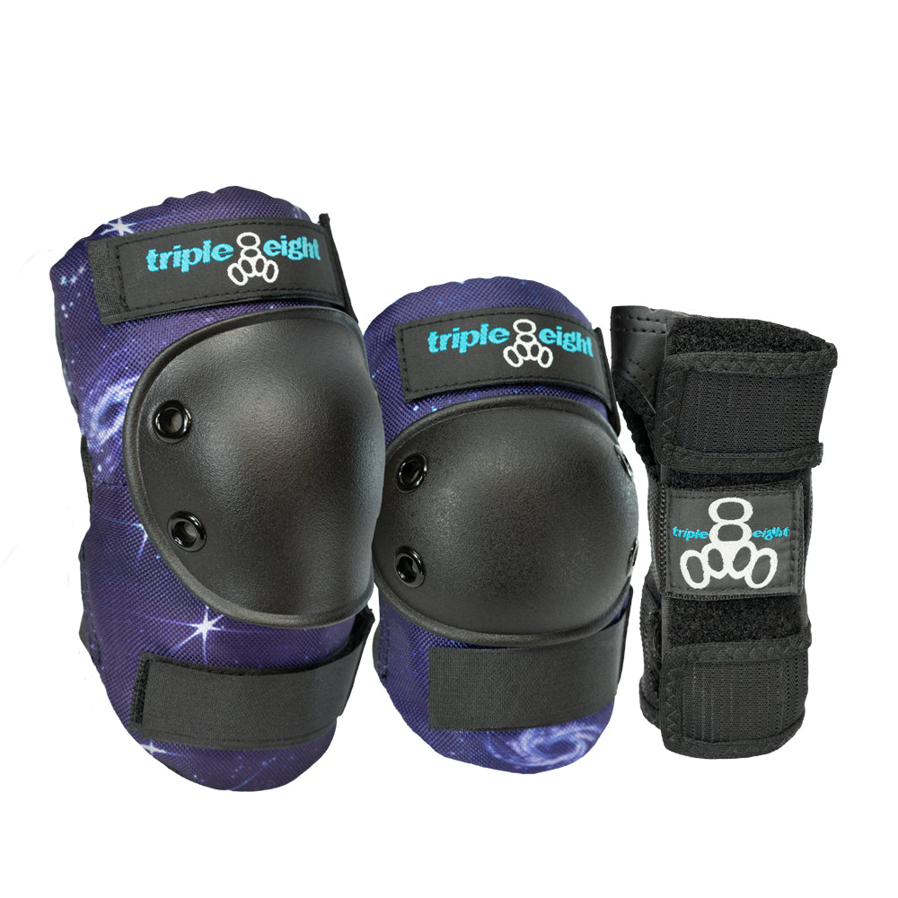 Triple 8 Tri Pack Saver series Junior Galaxy Purple Pad Set