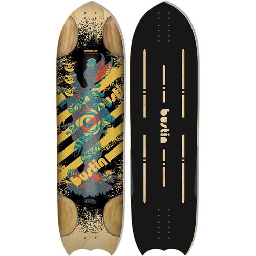 Bustin Boards Rat Mobile 36" Deck: Eye, Feather, Bird, Black and yellow stripes