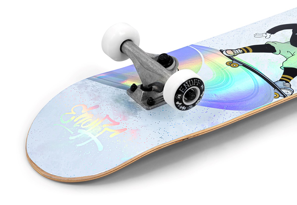 Enuff Skully Hologram Skateboard 7.75" Complete