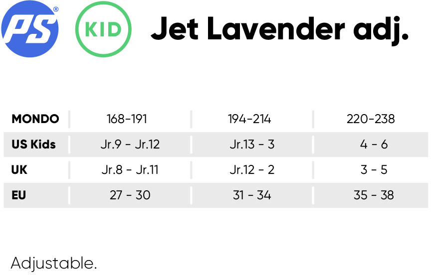 PS Jet Lavender Adjustable JR. Inline Skates