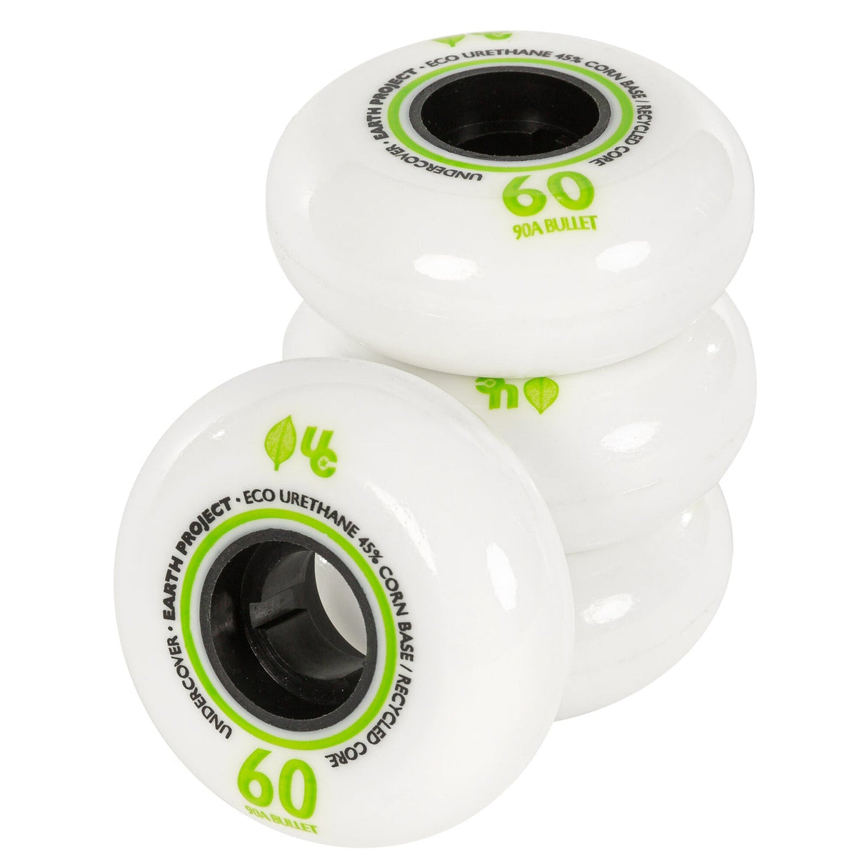 UC Earth Inline Wheels 60mm 90a White 4 Pack
