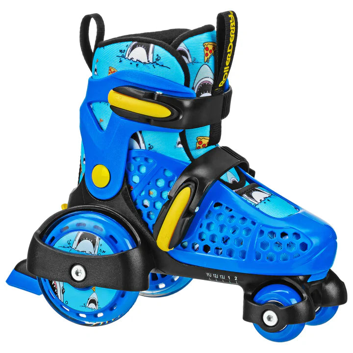 RDS Fun Roll Skate Boys Pizza Shark Adjustable Roller Skates