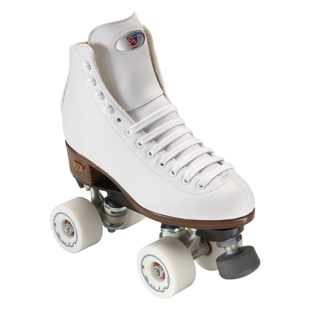 Riedell 111 Angel Roller Skates White w Riva Wheels
