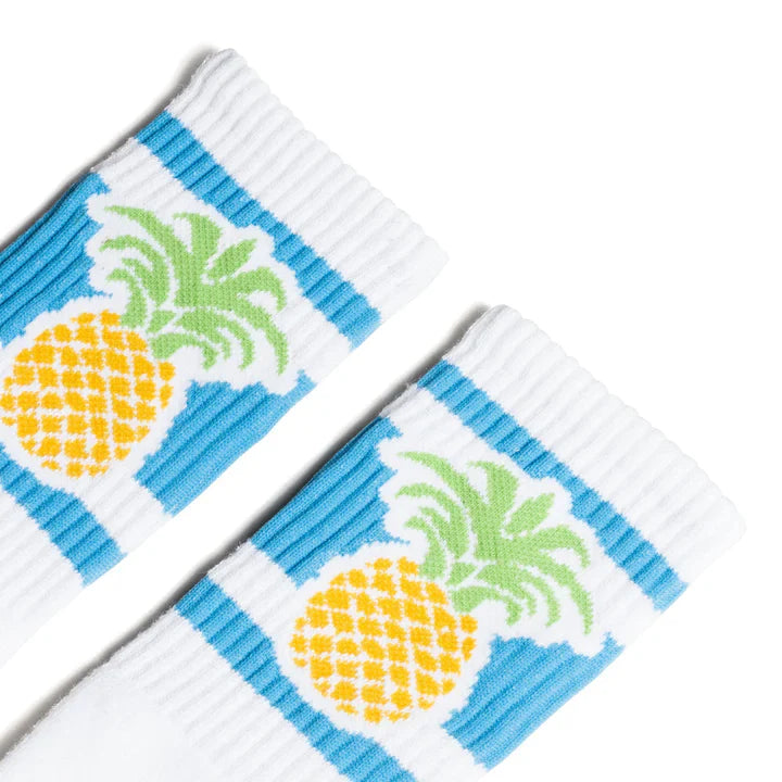 SOCCO Pineapple | White Mid Socks