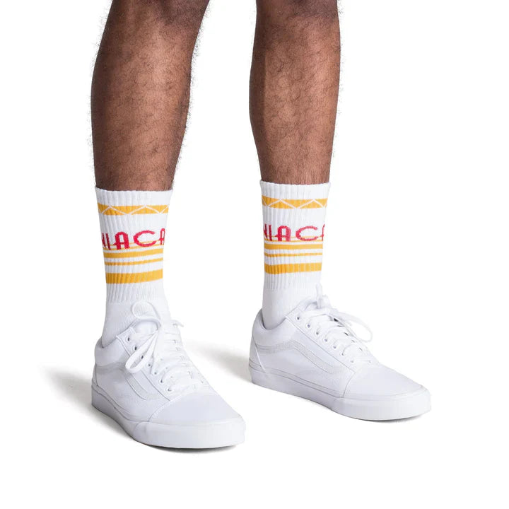 SOCCO Cali Sun | White Mid Socks