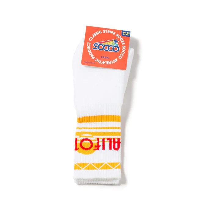 SOCCO Cali Sun | White Mid Socks