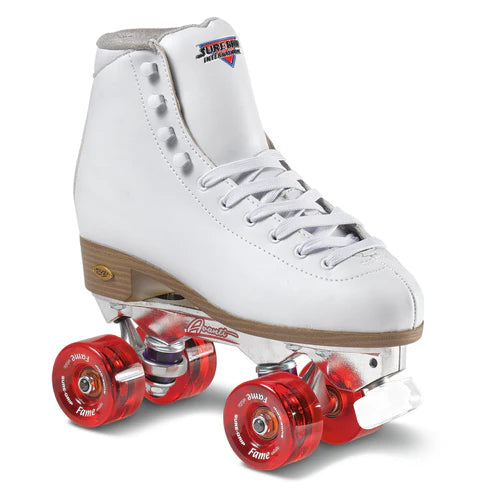 Suregrip Fame Artistic Roller Skates White w Avanti Aluminum