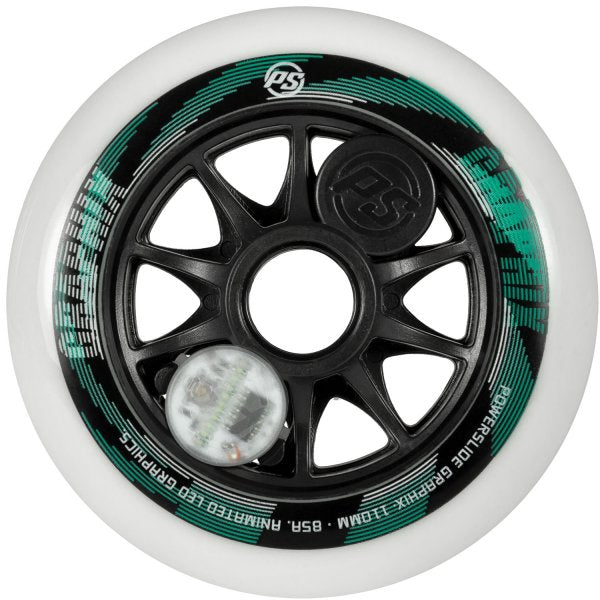 Powerslide Graphix LED White 110 Wheels EACH
