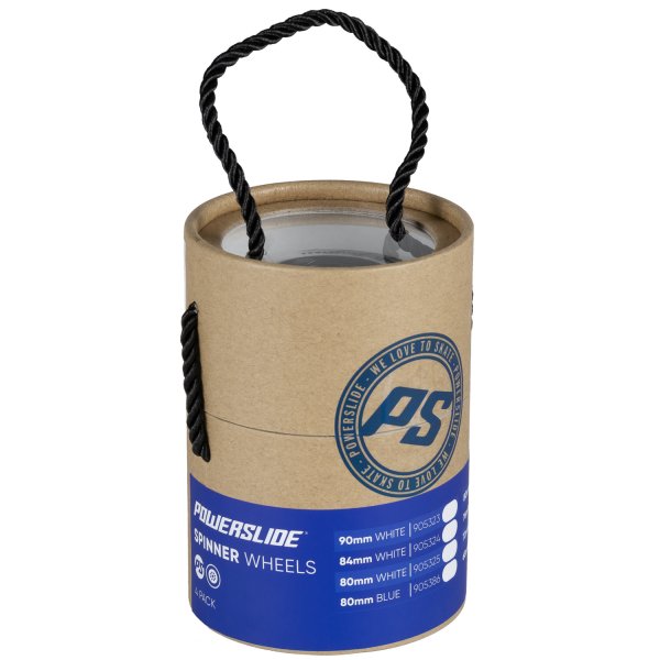 Powerslide Spinner Wheels 80mm 88a Black Hub 4 Pack