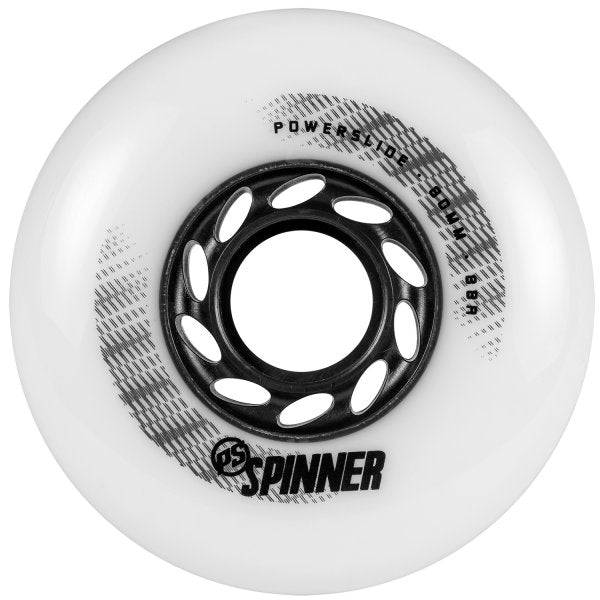 Powerslide Spinner Wheels 80mm 88a Black Hub 4 Pack