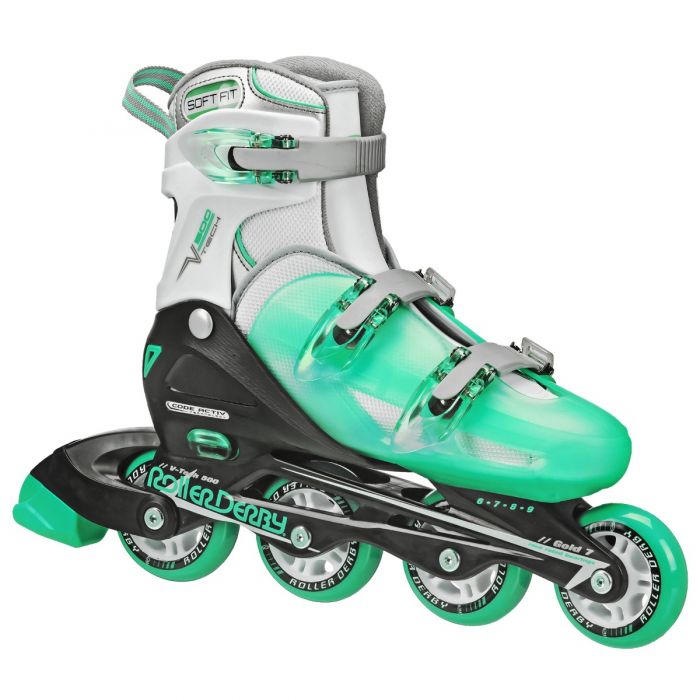 RDS V-Tech 500 Girls Mint Adjustable Inline Skates