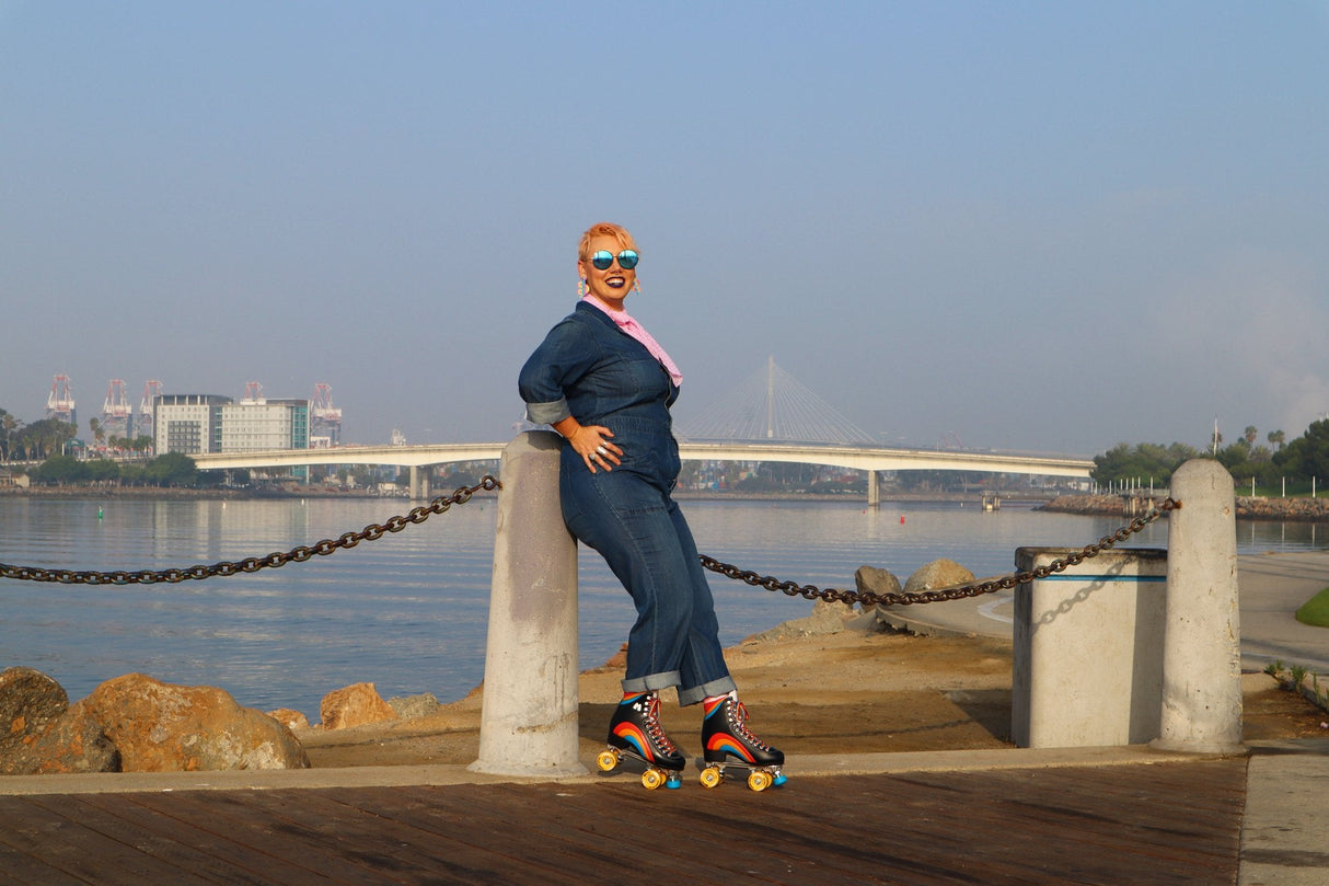 Moxi Rainbow Rider Pink Heart Roller Skates