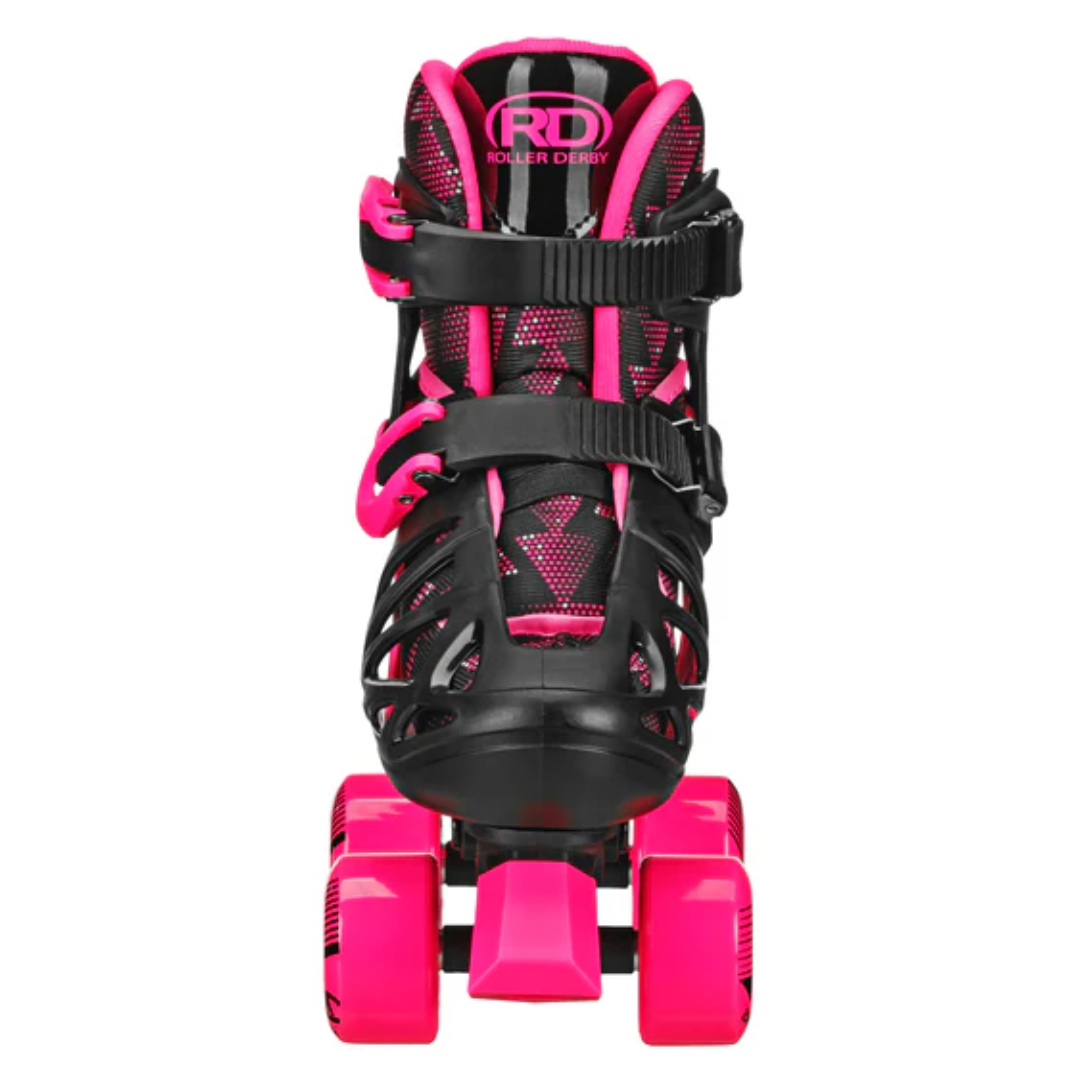 RDS Trac Star Skate Girls Black/Pink Adjustable Roller Skates