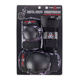 Triple 8 Tri Pack Saver series Junior Charcoal Camo Pad Set
