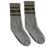 SOCCO Scout Green Striped | Marine Green Mid Socks
