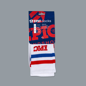 EPIC Socks White/Red/Blue