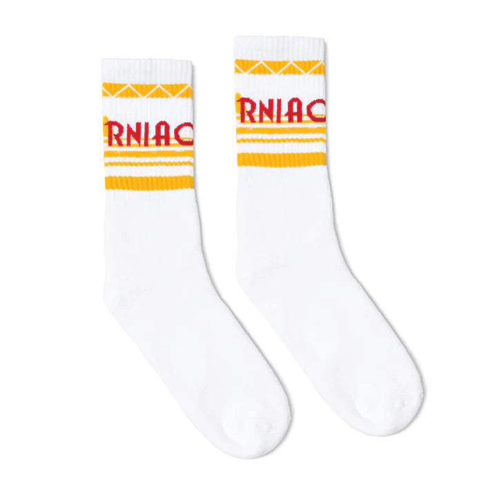 SOCCO Cali Sun | White Mid Socks