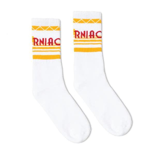 SOCCO Cali Sun | White Mid Socks