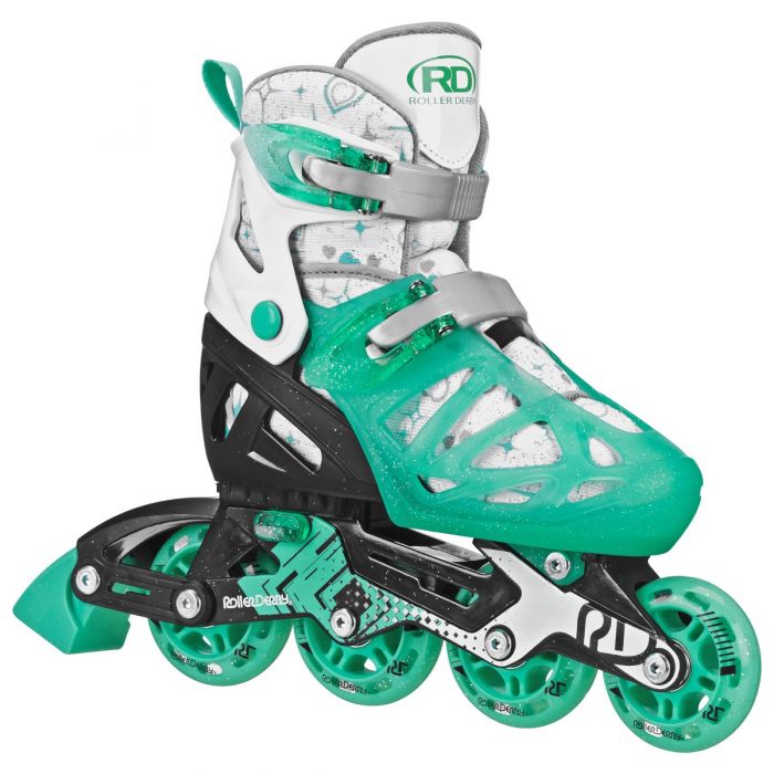 RDS Tracer Mint/White Girls Adjustable Inline Skates