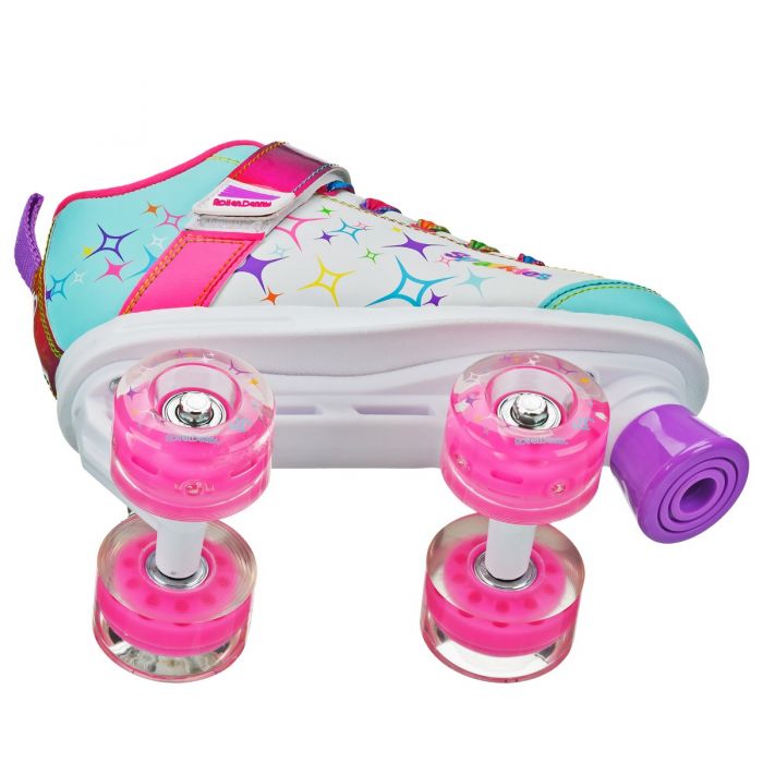 RDS Sparkle Girls Light Up Wheel White/Rainbow Skates