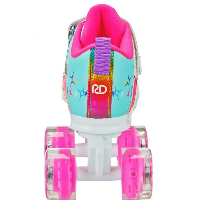 RDS Sparkle Girls Light Up Wheel White/Rainbow Skates